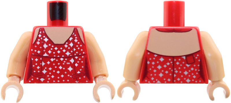 Red female halter top torso, medium tan arms