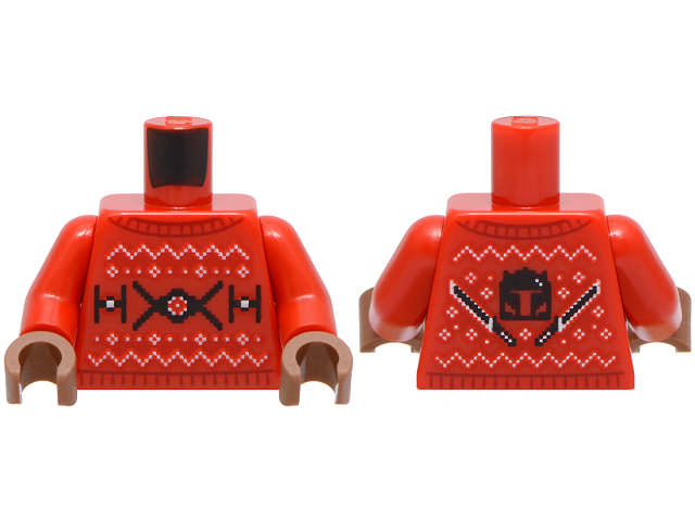 Red TIE Fighter holiday sweater torso