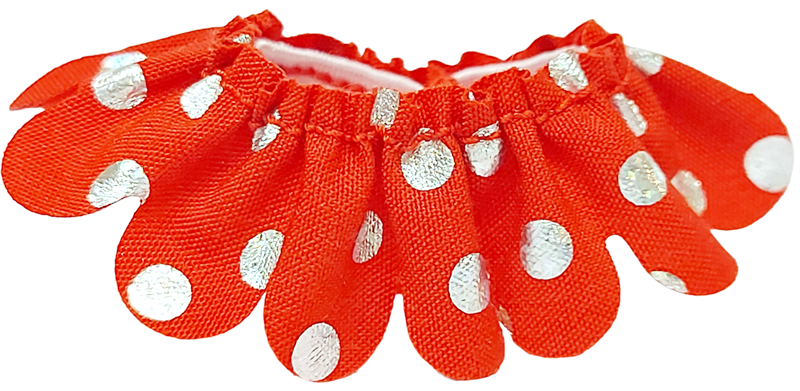 Duplo Wear Cloth Skirt, Child Size, Scalloped with Silver Polka Dots Pattern