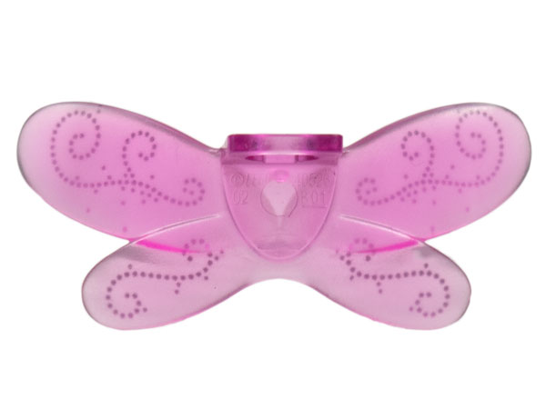 Minifigure Wings Insect Extended with Neck Bracket with Silver Dotted Filigree on Back Pattern