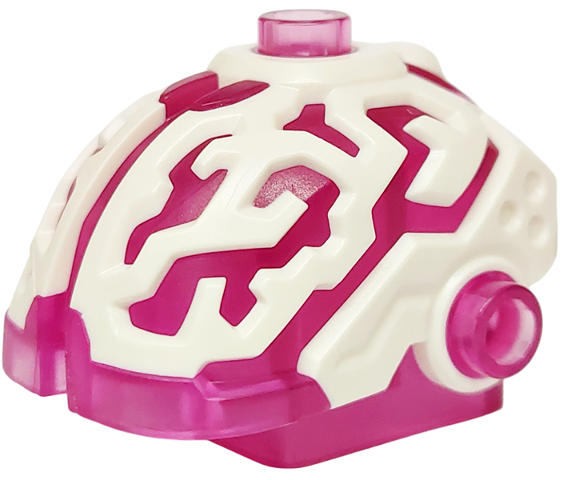 Minifigure, Head, Modified Alien Cyber Brain with Molded White Fissures Pattern