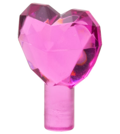 X 10 15745 NEW. LEGO: Trans Dark Pink Rock Jewel Heart 