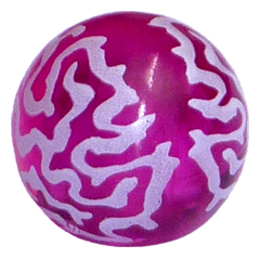 Ball, Stud Holder with White Brain Fissures Pattern (Finial Round)