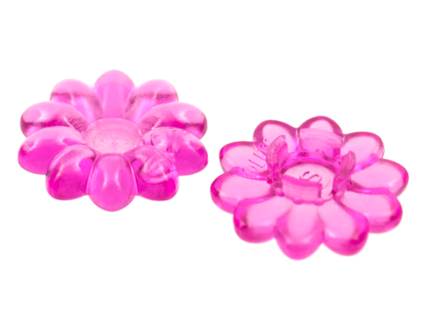 Clikits, Icon Flower 10 Petals 2 x 2 Small with Pin, Polished (Transparent Colors Only)