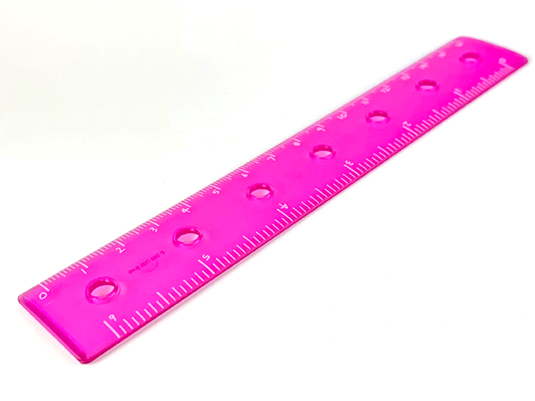 Clikits Tool, Ruler (6in / 16cm) with 7 Holes with White Numbers and Hash Marks Pattern