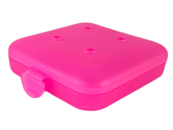Clikits Container, Square Box with 4 Holes - Hinged