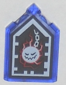 Tile, Modified 2 x 3 Pentagonal with Nexo Forbidden Power Shield Pattern - Wrecking Wrath