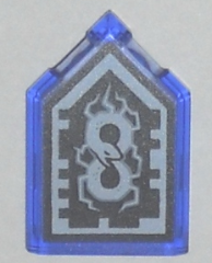 Tile, Modified 2 x 3 Pentagonal with Nexo Forbidden Power Shield Pattern - Horrible Hunger