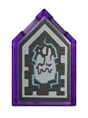 Tile, Modified 2 x 3 Pentagonal with Nexo Forbidden Power Shield Pattern - Corrupting Crush