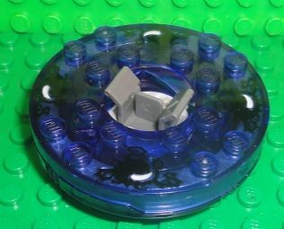 Turntable 6 x 6 x 1 1/3 Round Base with Trans-Purple Top and Black and White Pattern (Ninjago Spinner)