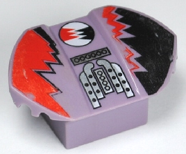 Brick, Modified 2 x 2 No Studs, Sloped with Flared Wings with Gear Pattern