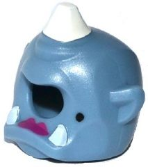 Minifigure, Headgear Mask Cyclops with White Horn, White Teeth, Magenta Lipstick and Black Beauty Mark Pattern