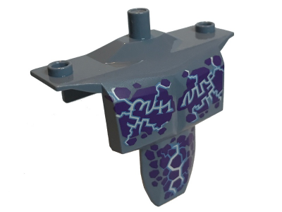 Large Figure Torso Armor Shoulder Studs with Dark Purple Spots and Medium Blue Veins Pattern