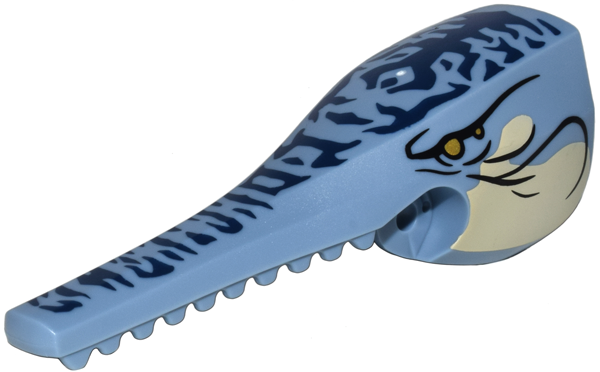 Skimwing Head Jaw Upper with Tan Face, Gold Eyes, and Dark Blue Scales Pattern