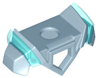 Minifigure Armor Breastplate with Pentagonal Cutout on Front and 2 Studs on Back, Angular Shoulders with Molded Trans-Light Blue Ridges Pattern
