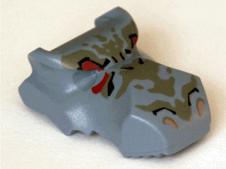 Dinosaur Head Tyrannosaurus rex, Jaw Top with Dark Gray and Red Pattern