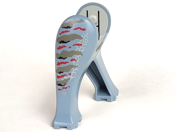 Dinosaur / Elephant Legs Long with Light Gray Middle Section with Black, Dark Gray, and Red Pattern