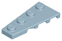 QTY 5 LEGO Parts No 41770 Medium Azure Wedge Plate 4 x 2 Left 