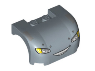 Vehicle, Mudguard 3 x 4 x 1 2/3 Curved with Front with Headlights, Yellow Blinkers and Smile with Teeth Pattern