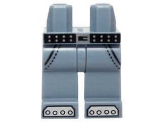 Hips and Legs with Pockets, Black and Silver Belt with Rivets and Steel-Toed Boots Pattern