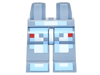 Hips and Legs with Pixelated Bright Light Blue and White Spacesuit Pattern