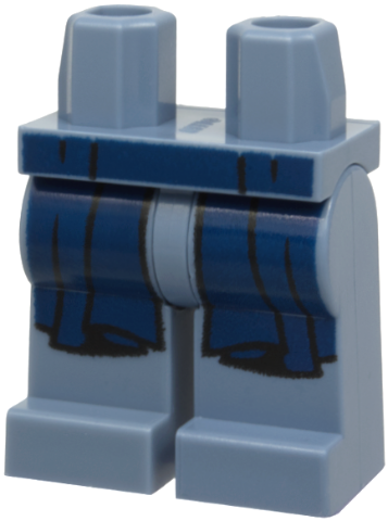 Hips and Legs with Dark Blue Robe Ends with Black Folds Pattern