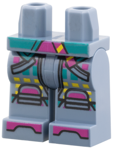 Hips and Legs with Dark Turquoise Coattails, Magenta Kneepads and Toes, Yellow Trim Pattern