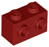 Lego 50 New Dark Red Bricks Modified 1 x 2 with Studs on 1 Side Pieces