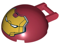 Windscreen 4 x 4 x 1 2/3 Canopy Half Sphere with Bar Handle with Gold Hulkbuster Face with Silver Side Panels Pattern