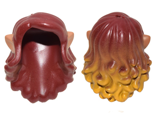 Mini Doll, Hair Long Wavy with Yellow Tips and Medium Nougat Elves Ears Pattern