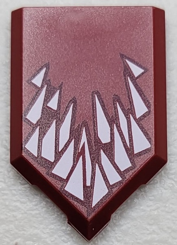 Tile, Modified 2 x 3 Pentagonal with Overlapping White Triangles Pattern (BrickHeadz Demogorgon Teeth)