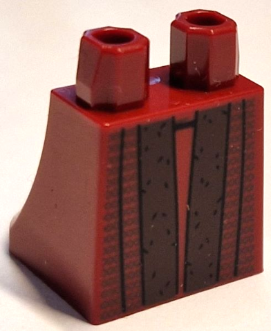 Lower Body, Skirt with Robe Ends with Dark Brown Dots over Double Vertical Sash with Black Speckles Pattern