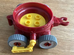 Duplo Cart with Wheels and Yellow Rod