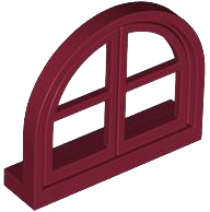 Window 1 x 4 x 3, Rounded Top with 4 Panes and Sill