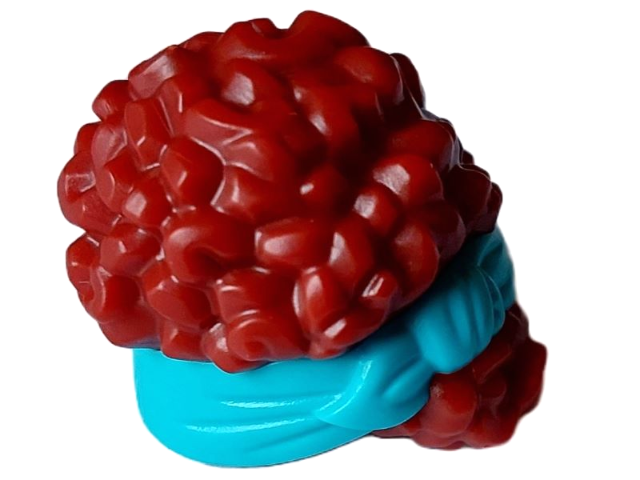 Mini Doll, Hair Coiled, Pulled Up with Molded Medium Azure Head Wrap Pattern