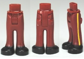 Mini Doll Hips and Trousers with Back Pockets with Black Shoes and Yellow Vertical Stripe Pattern - Thick Hinge