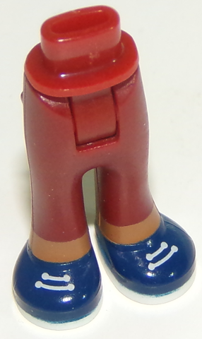 Mini Doll Hips and Trousers with Back Pockets with Medium Nougat Ankles and Dark Blue Shoes with White Laces and Soles Pattern - Thick Hinge