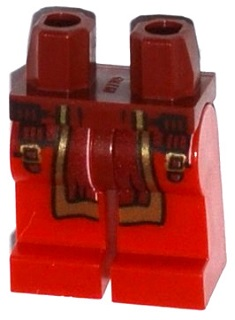 Hips and Red Legs with Buckles and Dark Red Loincloth with Gold Trim Pattern