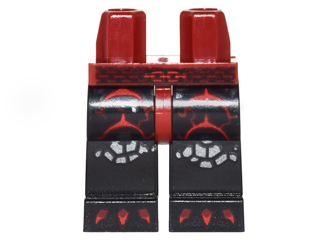 Hips and Black Legs with Chain Belt, Red Cracks, Silver Stone Knee Pads, and Red Claws Pattern