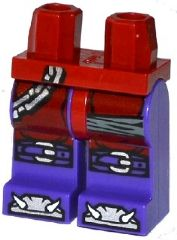 Hips and Dark Purple Legs with Silver Chain, Gray Wrappings, Buckles on Knees and Bones on Feet Pattern