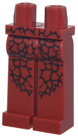 Hips and Long Legs Completely Hollow with Black Animal Scales / Cracks Pattern