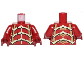 Torso Galaxy Squad Buggoid with Olive Green, Yellowish Green and Black Exoskeleton Pattern / Dark Red Arms / Dark Red Hands