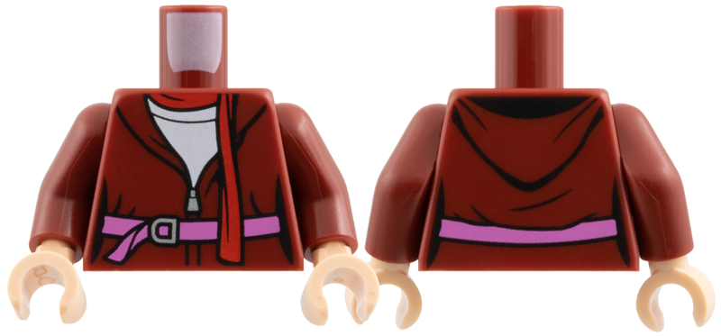 Torso Female Jacket, Red Scarf, White Blouse, Dark Pink Belt Pattern / Dark Red Arms / Light Nougat Hands