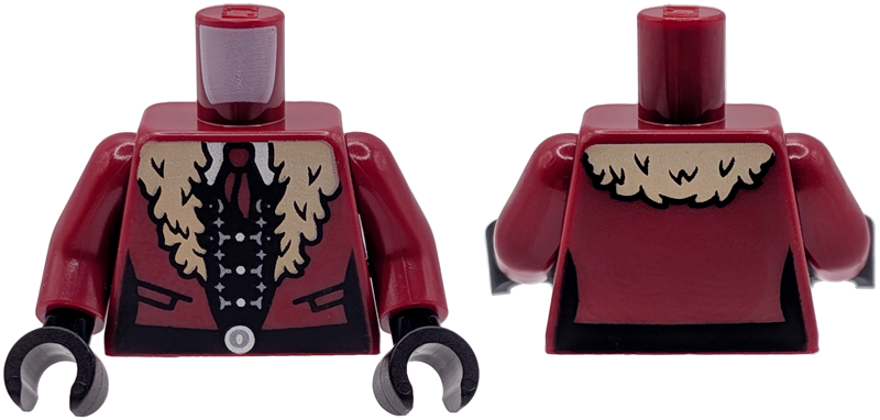 Dark red coat with scarf and belt torso, black hands