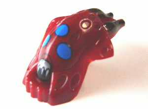 Minifigure, Head, Modified Bionicle Barraki Kalmah with Blue Eyes Pattern