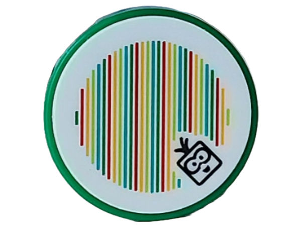 Tile, Round 2 x 2 with Bottom Stud Holder with Super Mario Scanner Code Lakitu Pattern (Sticker) - Set 71441