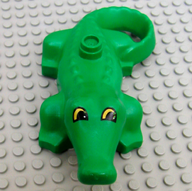 Duplo Alligator / Crocodile Small with Black and Yellow Eyes Pattern