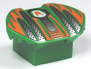 Brick, Modified 2 x 2 No Studs, Sloped with Flared Wings with Scratch Pattern