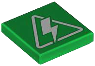 Tile 2 x 2 with White Warning Triangle and Lightning Bolt Pattern