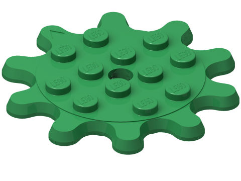 Plate, Round 4 x 4 Gear 10 Tooth